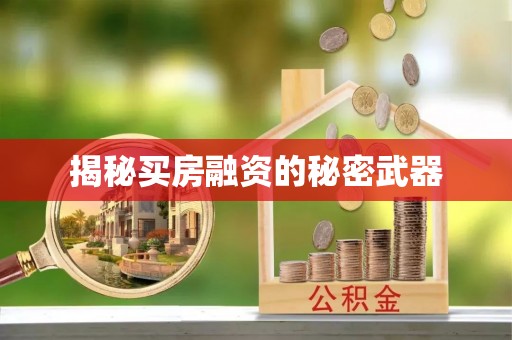 木里揭秘买房融资的秘密武器